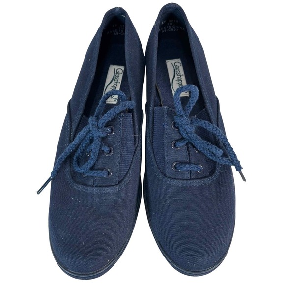 Grasshoppers Shoes - Grasshoppers Canvas Lace Up Sneakers Casual Comfort Shoes Navy Blue Size 7